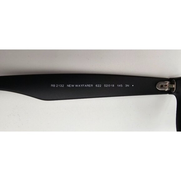 Ray-Ban‎ New Wayfarer 52-18mm Rubber Black Sunglasses With G-15 Green Lenses main image 6